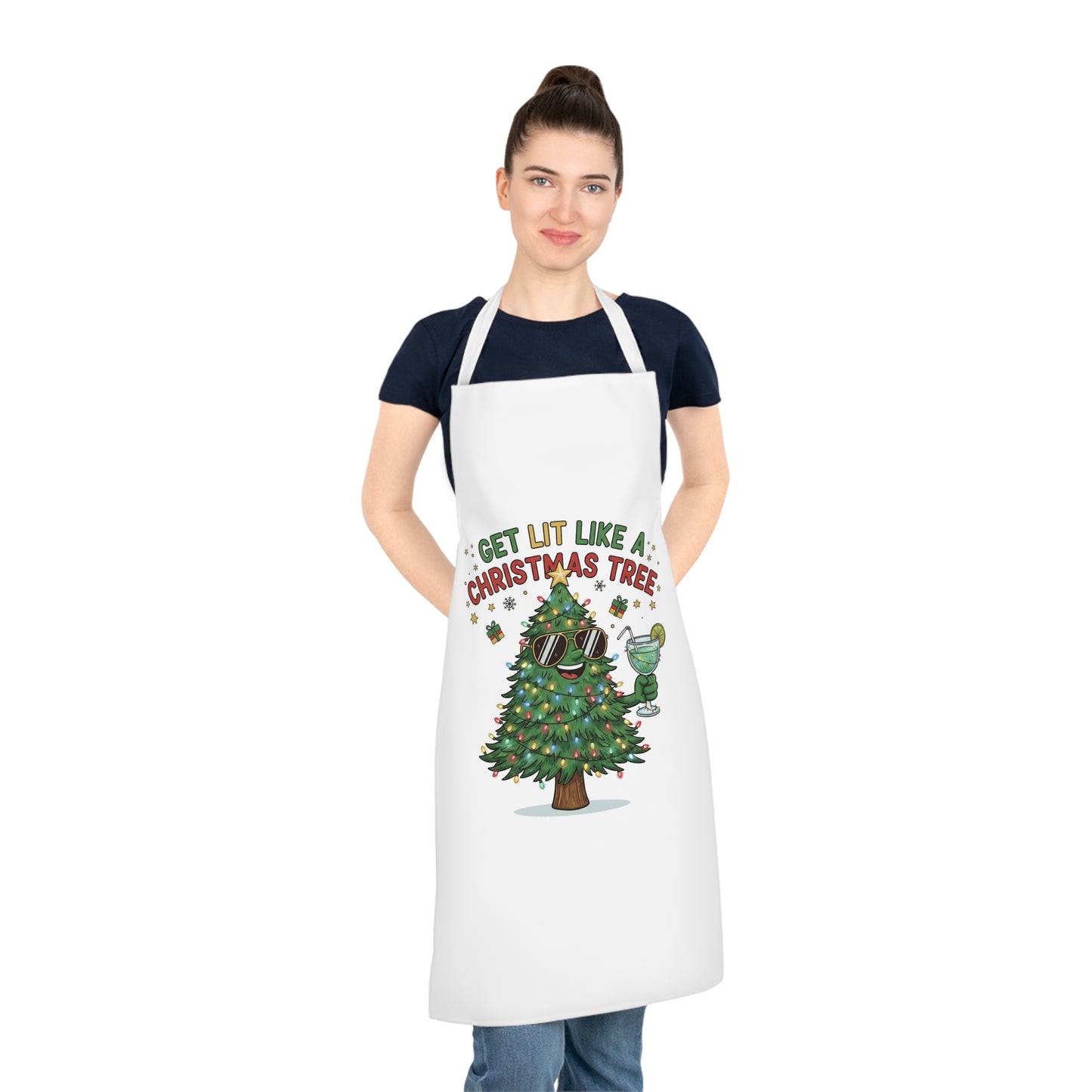 Get Lit Like a Christmas Tree – Funny Holiday Apron