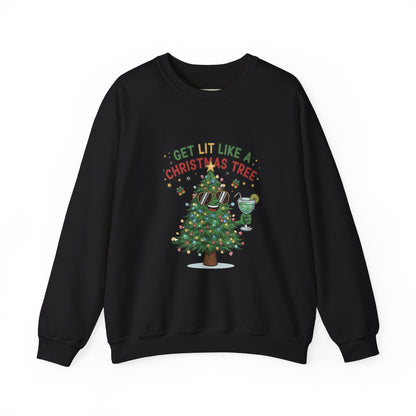 Get Lit Like a Christmas Tree – Unisex Holiday Sweatshirt