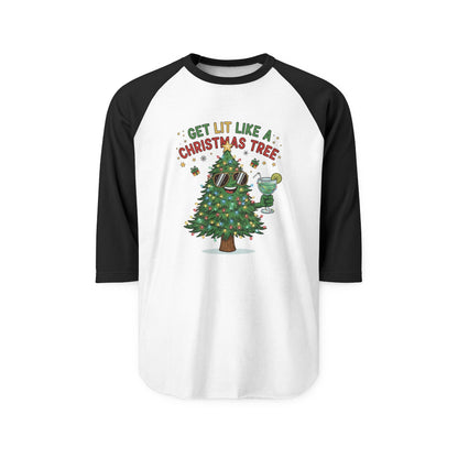 Get Lit Like a Christmas Tree – ¾ Sleeve Shirt