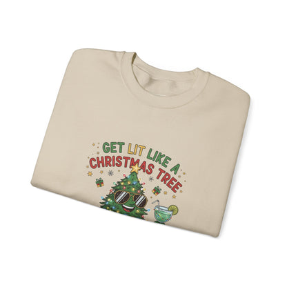 Get Lit Like a Christmas Tree – Unisex Holiday Sweatshirt