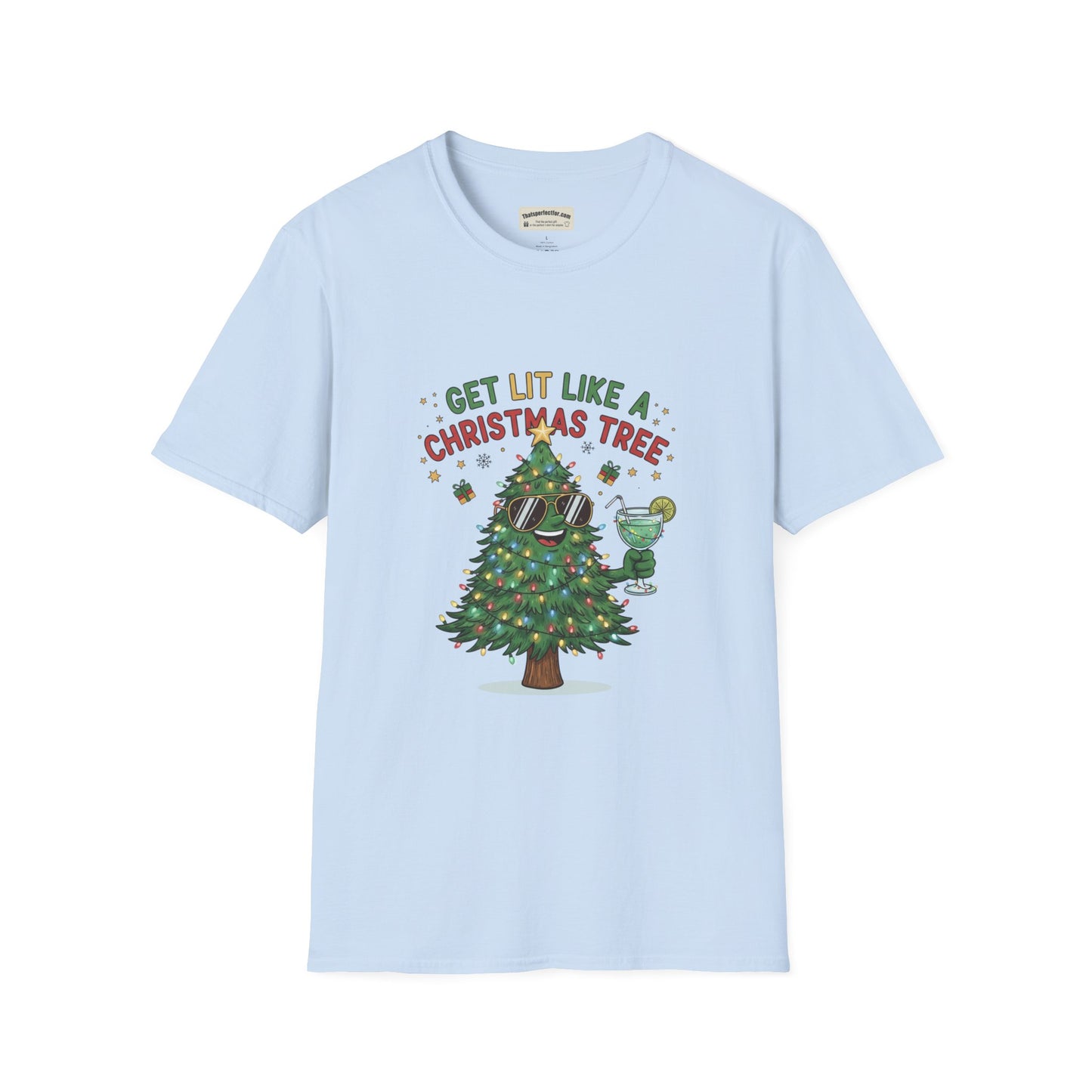 Get Lit Like a Christmas Tree – Funny Holiday Unisex T‑Shirt