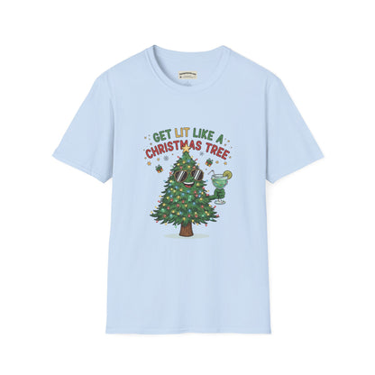 Get Lit Like a Christmas Tree – Funny Holiday Unisex T‑Shirt