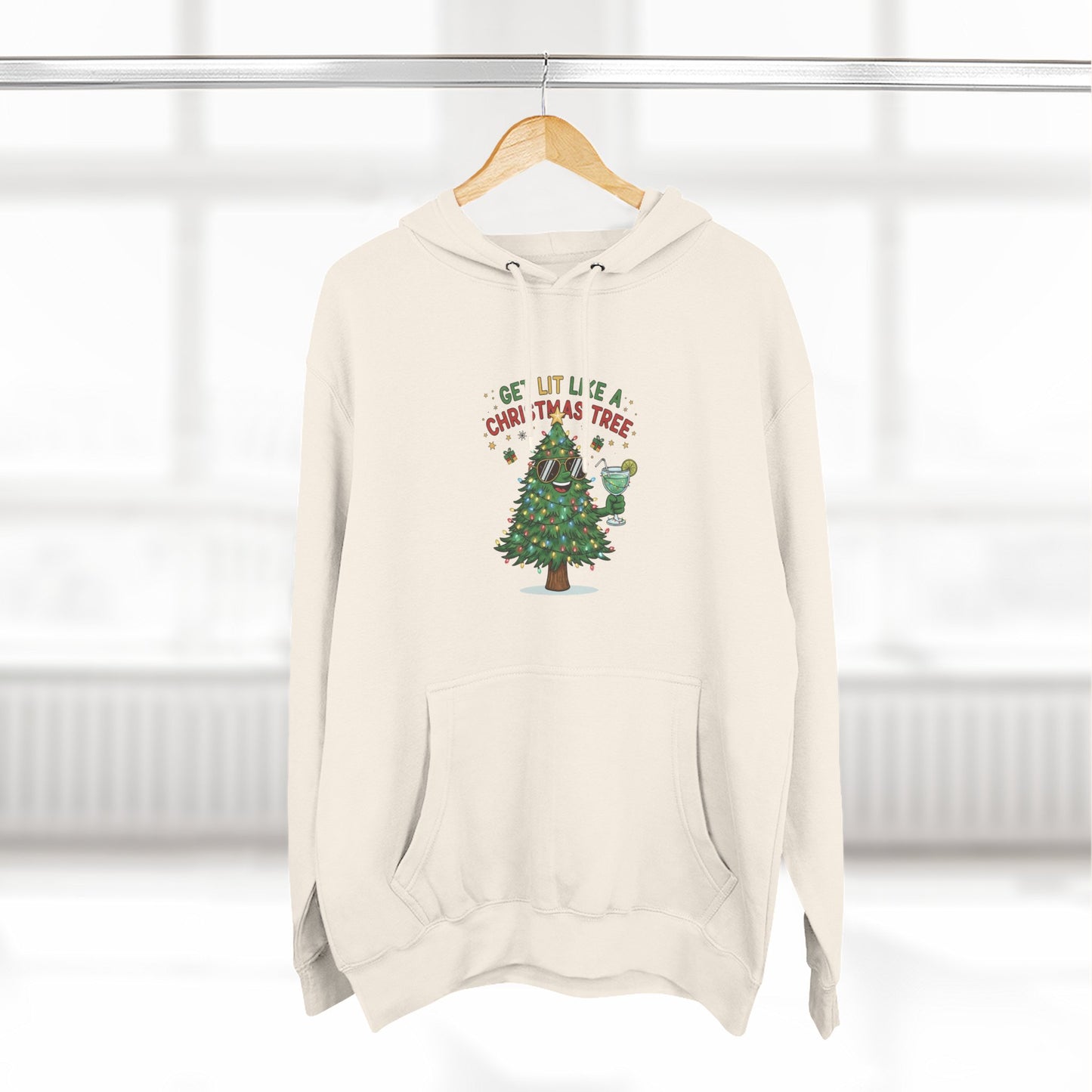 Get Lit Like a Christmas Tree – Unisex Fleece Holiday Hoodie