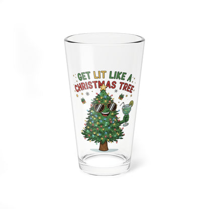 Get Lit Like a Christmas Tree – Holiday Mixing Glass (16oz)