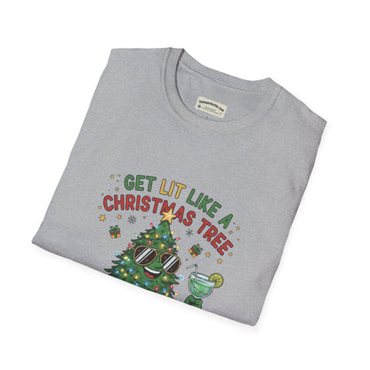 Get Lit Like a Christmas Tree – Funny Holiday Unisex T‑Shirt