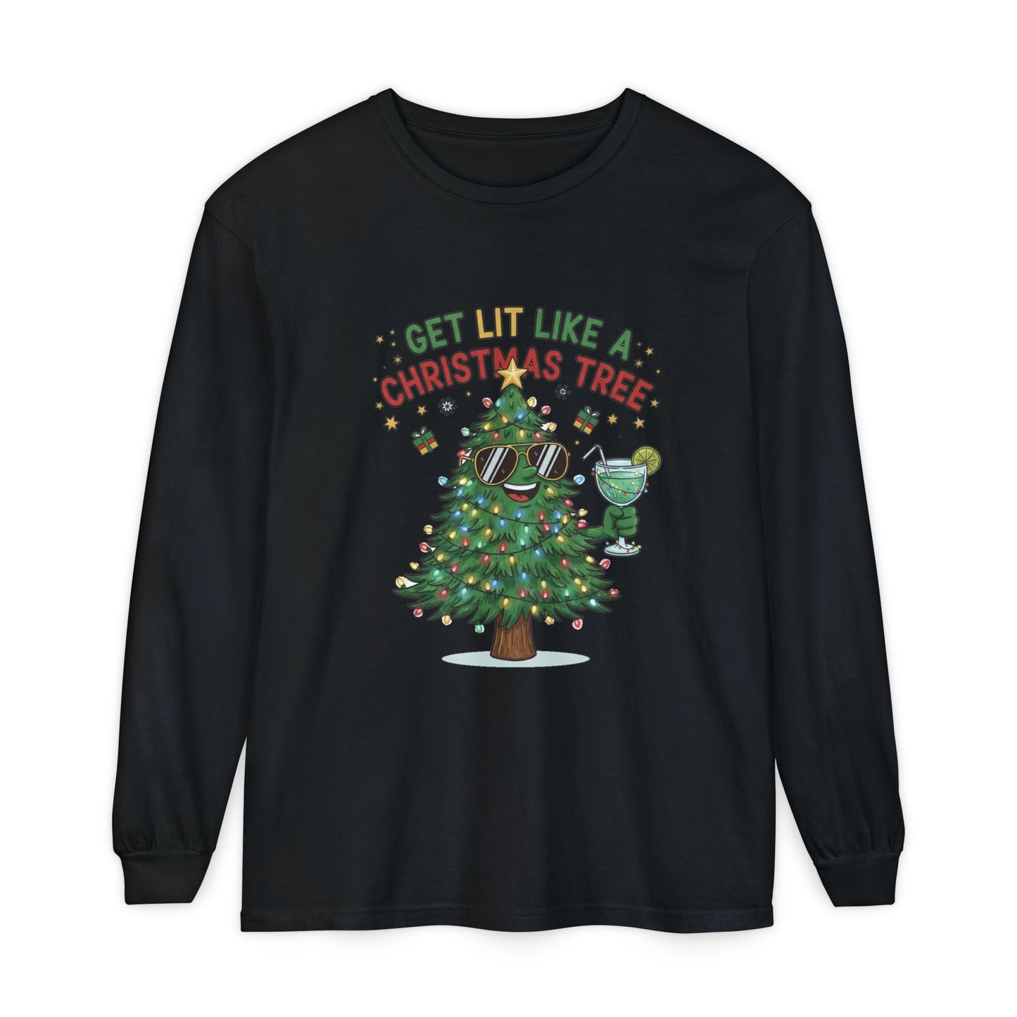 Get Lit Like a Christmas Tree – Long Sleeve Unisex Shirt
