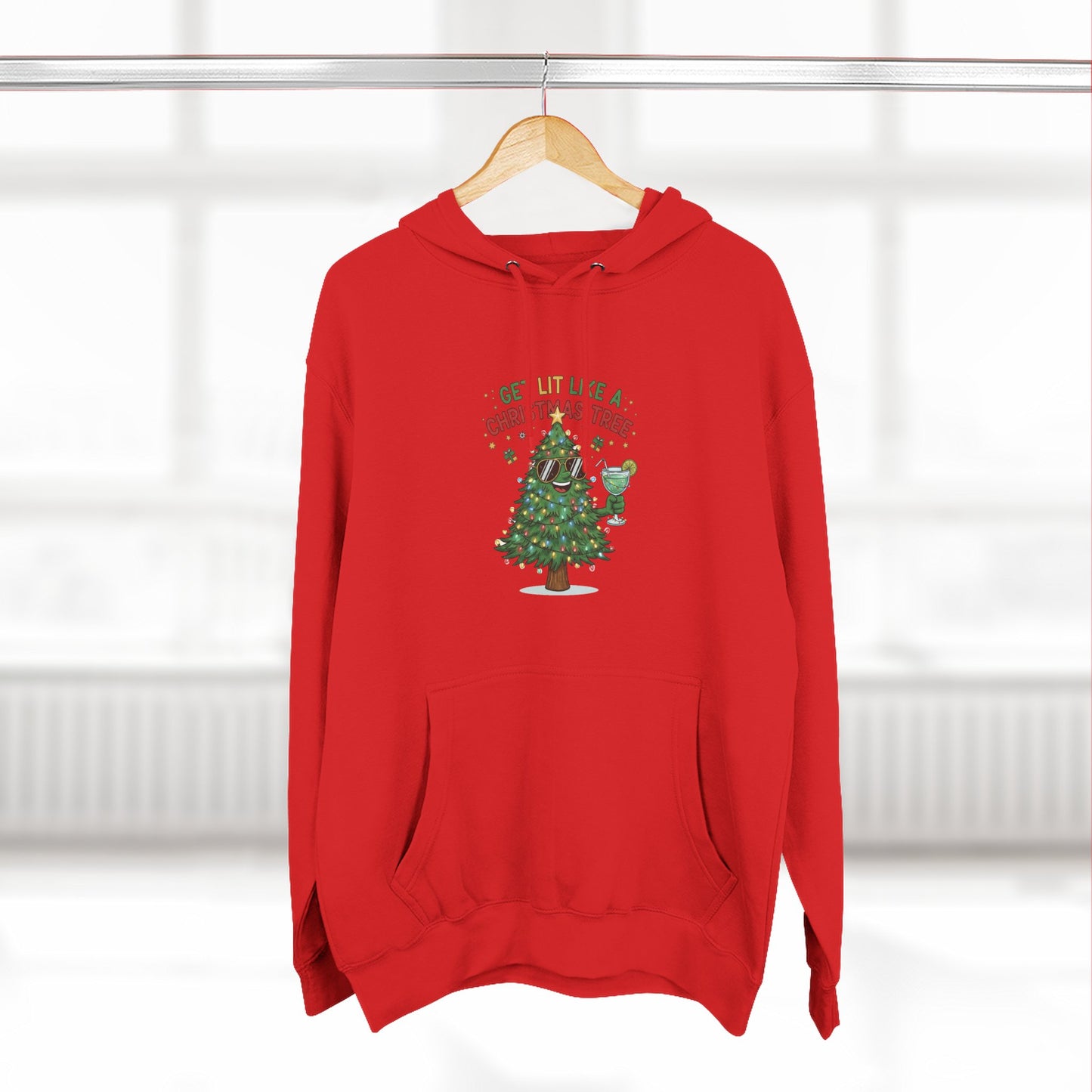 Get Lit Like a Christmas Tree – Unisex Fleece Holiday Hoodie