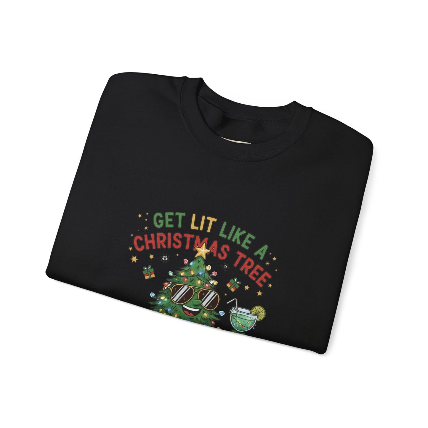 Get Lit Like a Christmas Tree – Unisex Holiday Sweatshirt