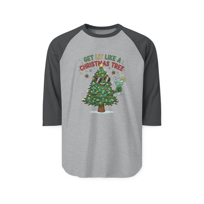 Get Lit Like a Christmas Tree – ¾ Sleeve Shirt