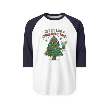Get Lit Like a Christmas Tree – ¾ Sleeve Shirt