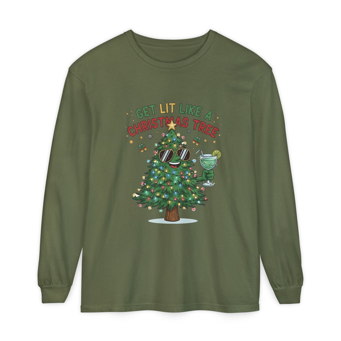 Get Lit Like a Christmas Tree – Long Sleeve Unisex Shirt