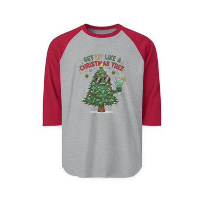 Get Lit Like a Christmas Tree – ¾ Sleeve Shirt