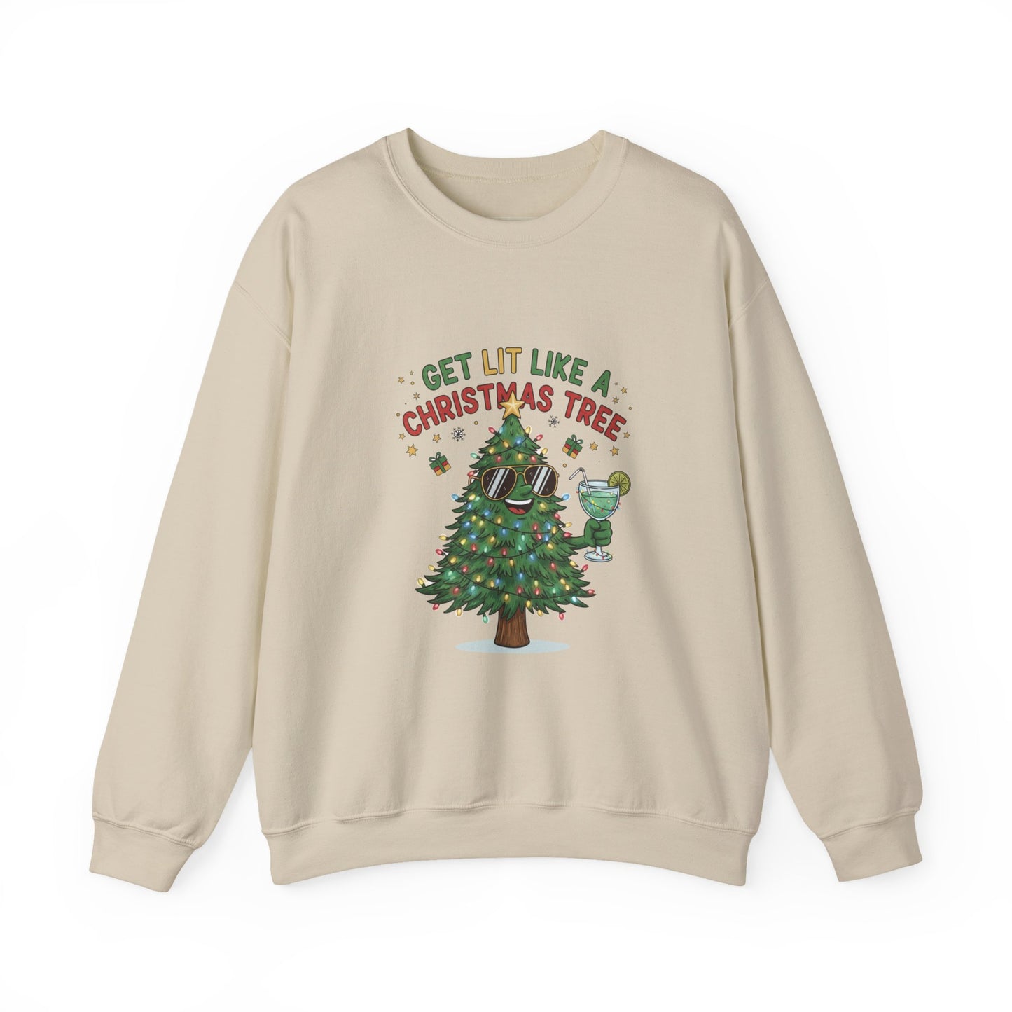 Get Lit Like a Christmas Tree – Unisex Holiday Sweatshirt