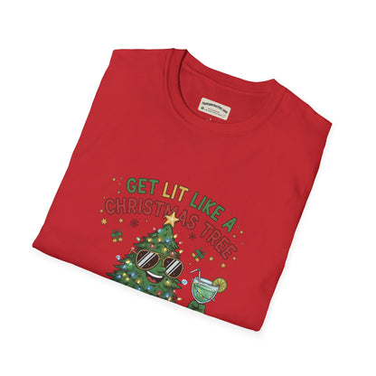 Get Lit Like a Christmas Tree – Funny Holiday Unisex T‑Shirt