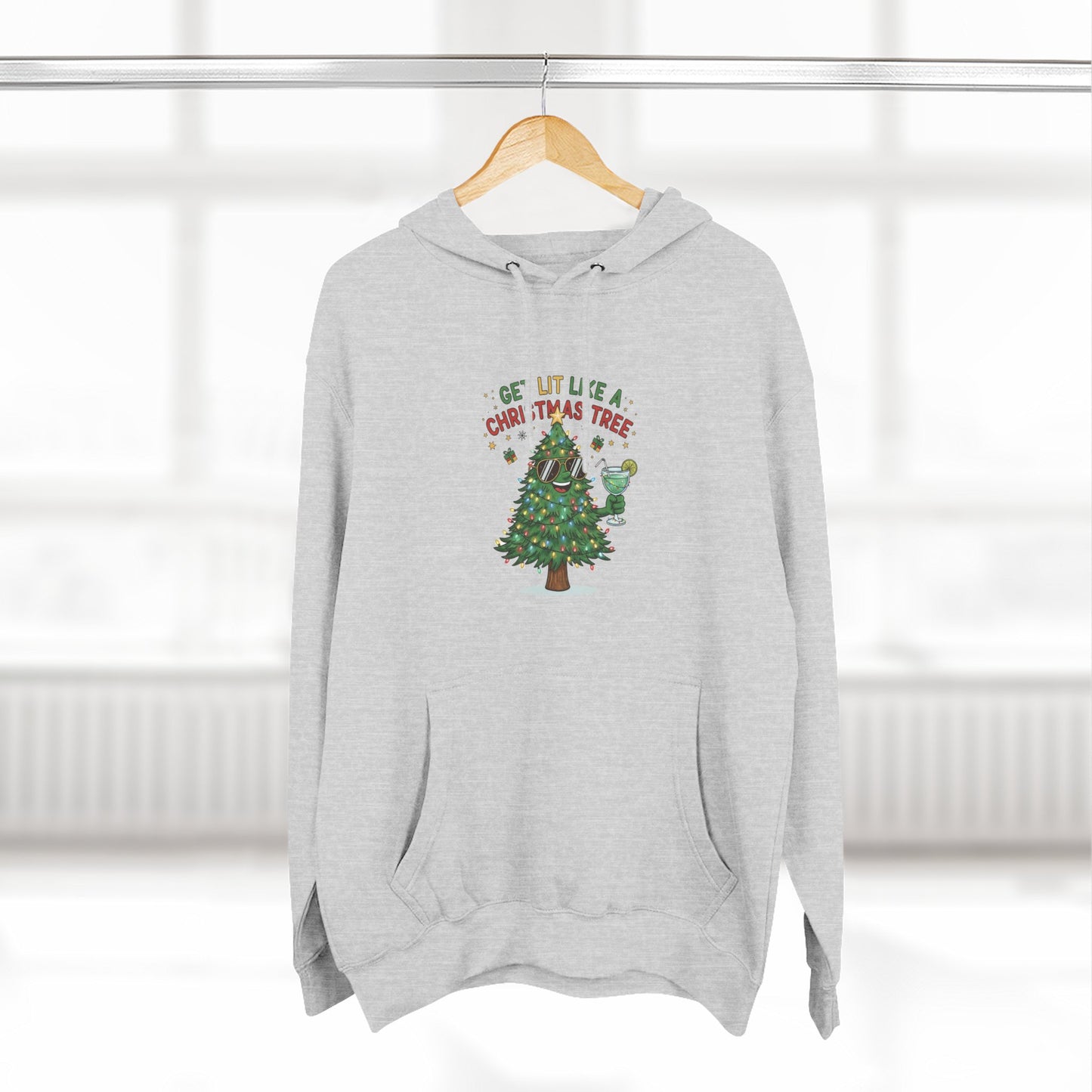 Get Lit Like a Christmas Tree – Unisex Fleece Holiday Hoodie