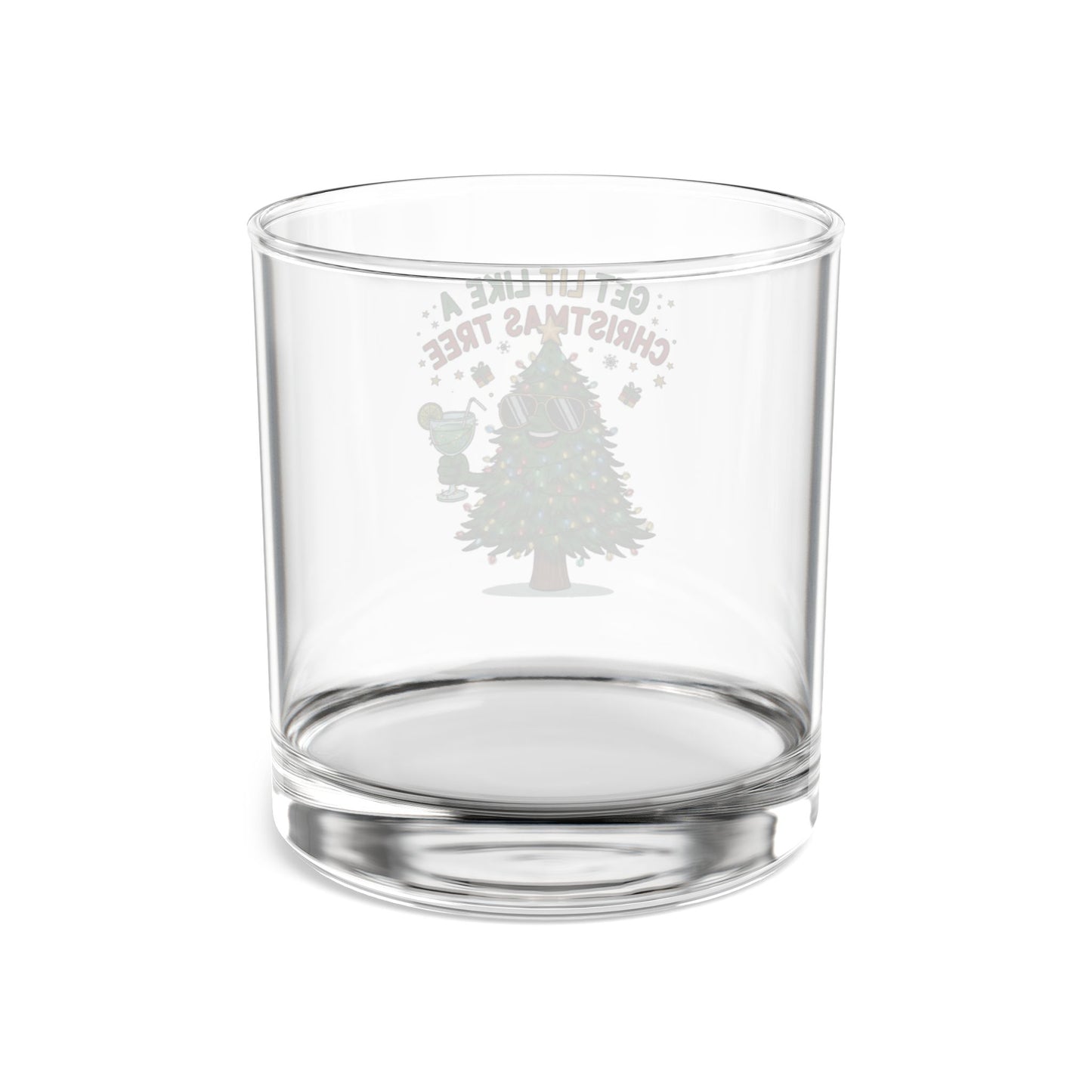 Get Lit Like a Christmas Tree – Holiday Rocks Glass (10oz)