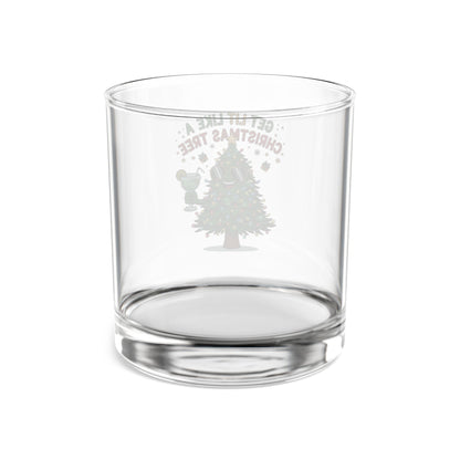 Get Lit Like a Christmas Tree – Holiday Rocks Glass (10oz)