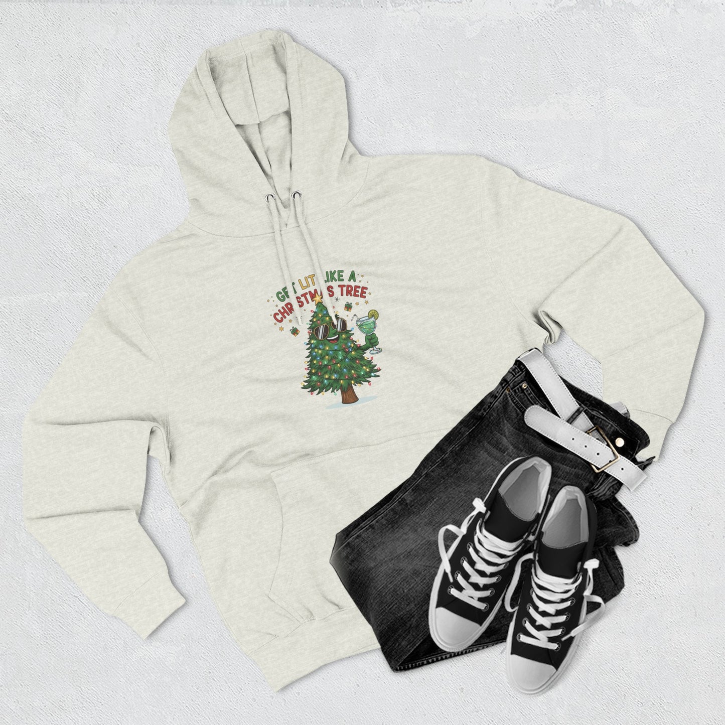 Get Lit Like a Christmas Tree – Unisex Fleece Holiday Hoodie