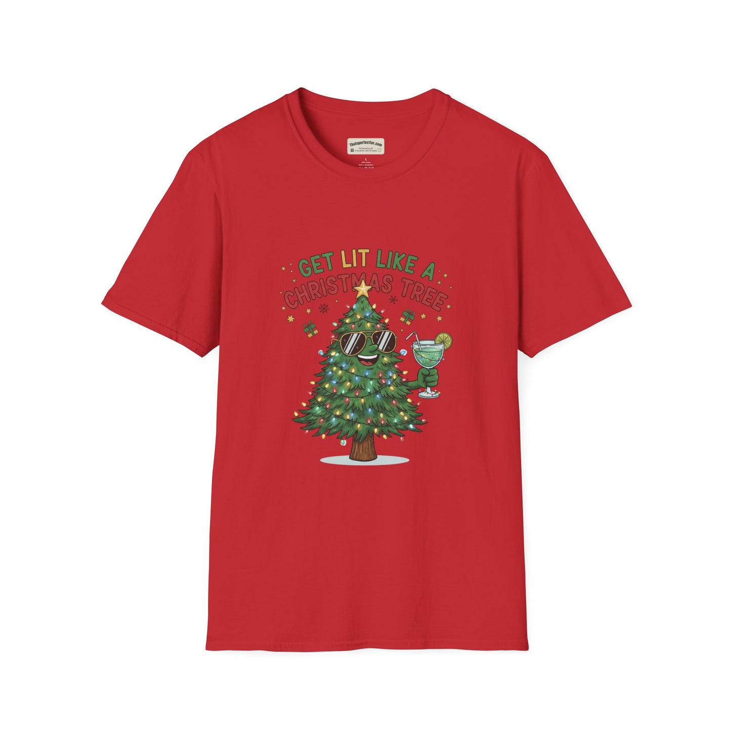Get Lit Like a Christmas Tree – Funny Holiday Unisex T‑Shirt