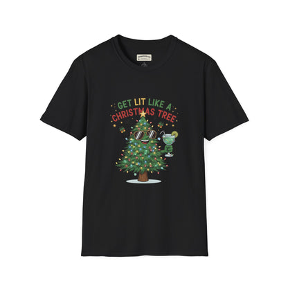 Get Lit Like a Christmas Tree – Funny Holiday Unisex T‑Shirt