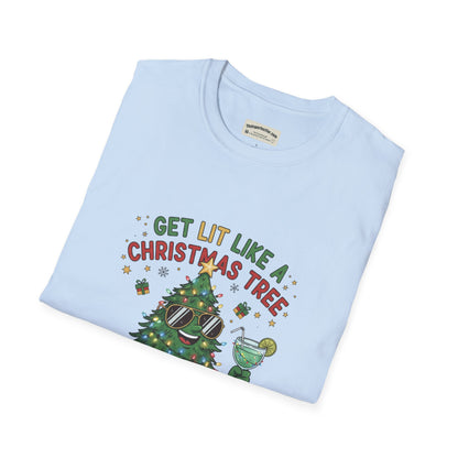 Get Lit Like a Christmas Tree – Funny Holiday Unisex T‑Shirt