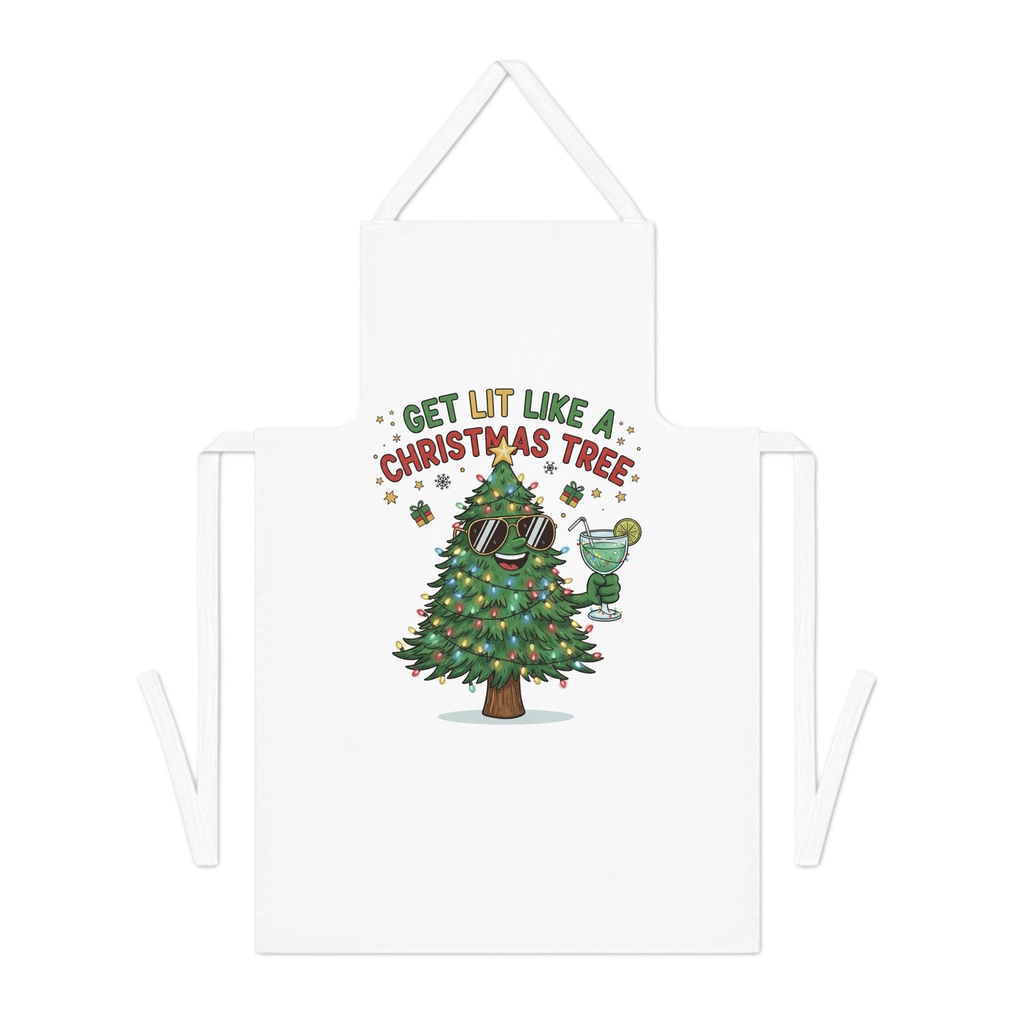 Get Lit Like a Christmas Tree – Funny Holiday Apron