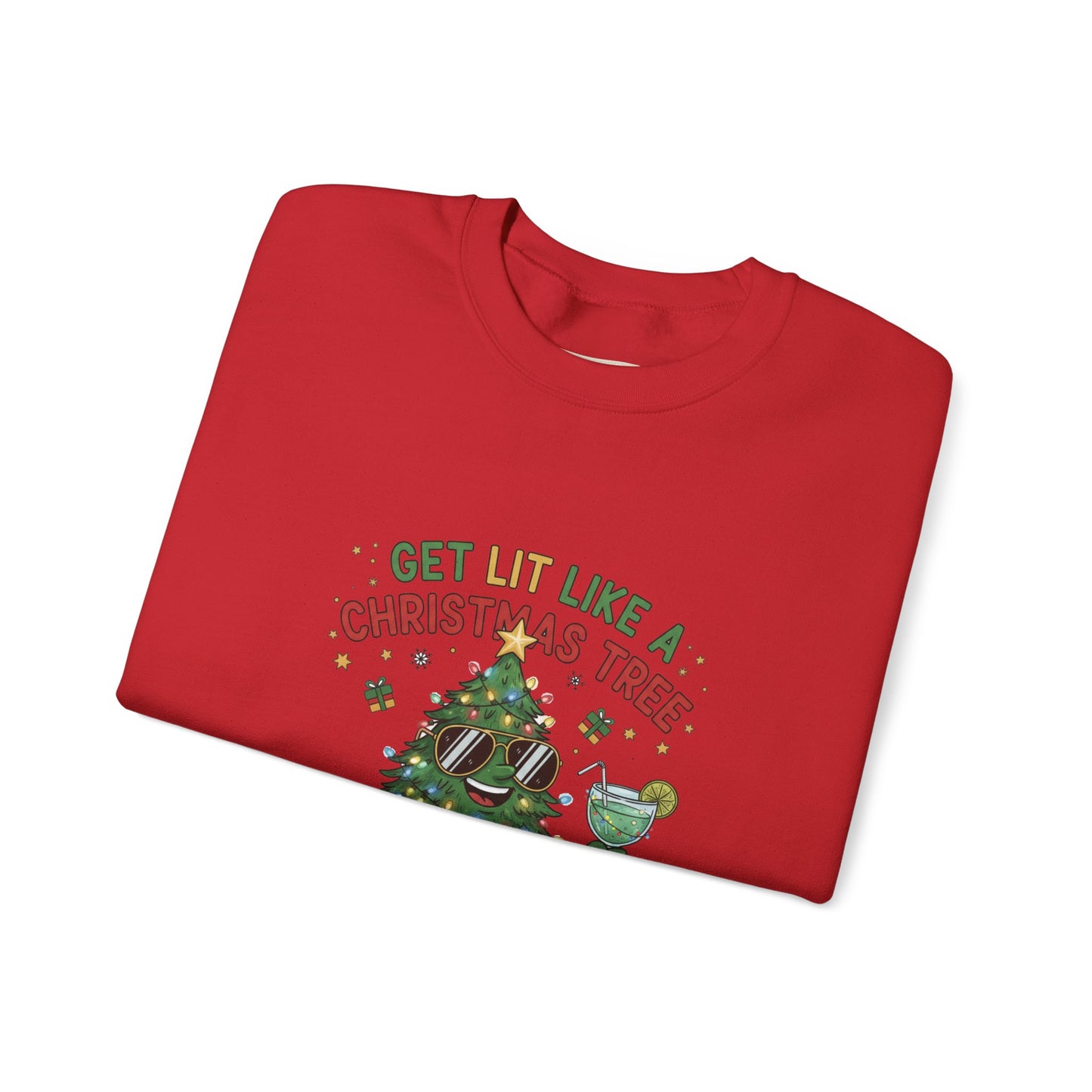 Get Lit Like a Christmas Tree – Unisex Holiday Sweatshirt