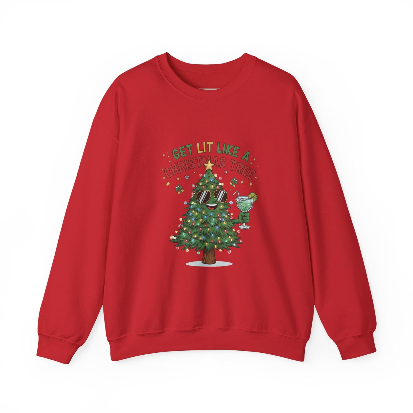 Get Lit Like a Christmas Tree – Unisex Holiday Sweatshirt