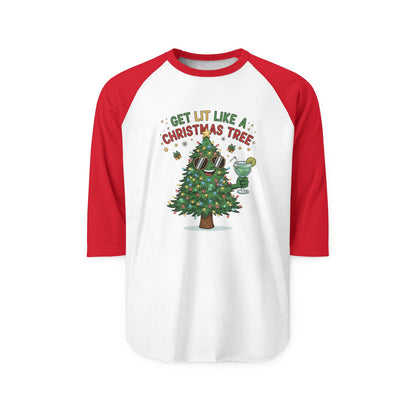 Get Lit Like a Christmas Tree – ¾ Sleeve Shirt