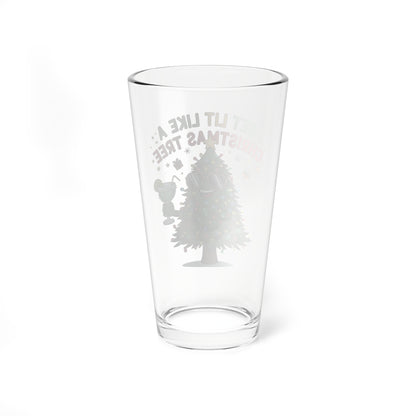 Get Lit Like a Christmas Tree – Holiday Mixing Glass (16oz)