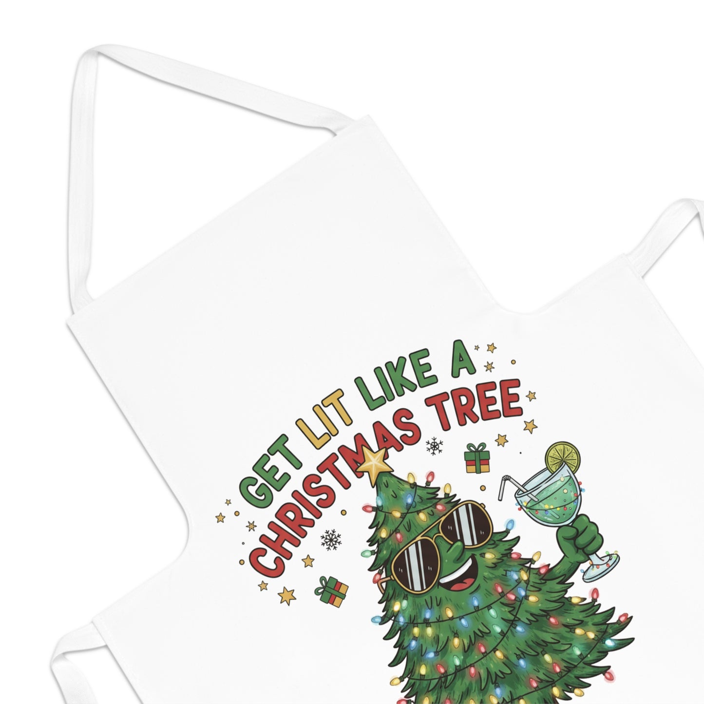 Get Lit Like a Christmas Tree – Funny Holiday Apron