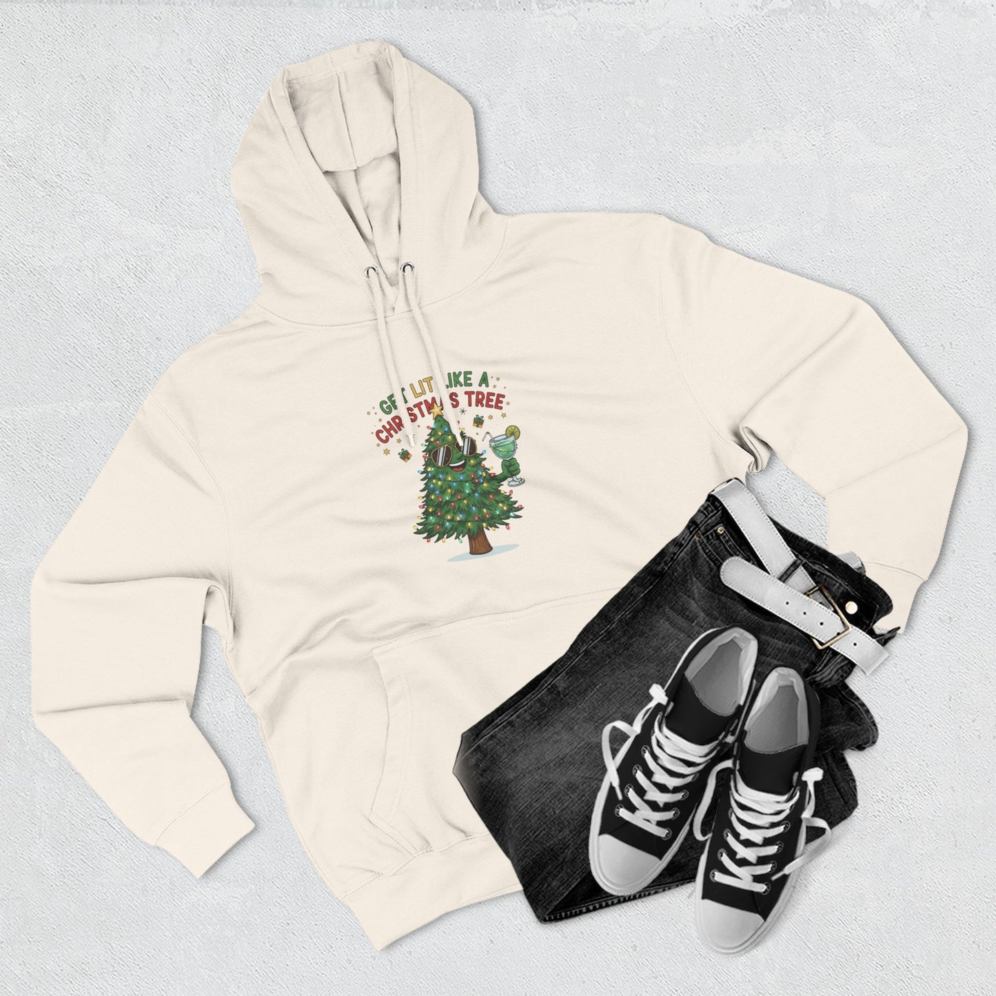 Get Lit Like a Christmas Tree – Unisex Fleece Holiday Hoodie