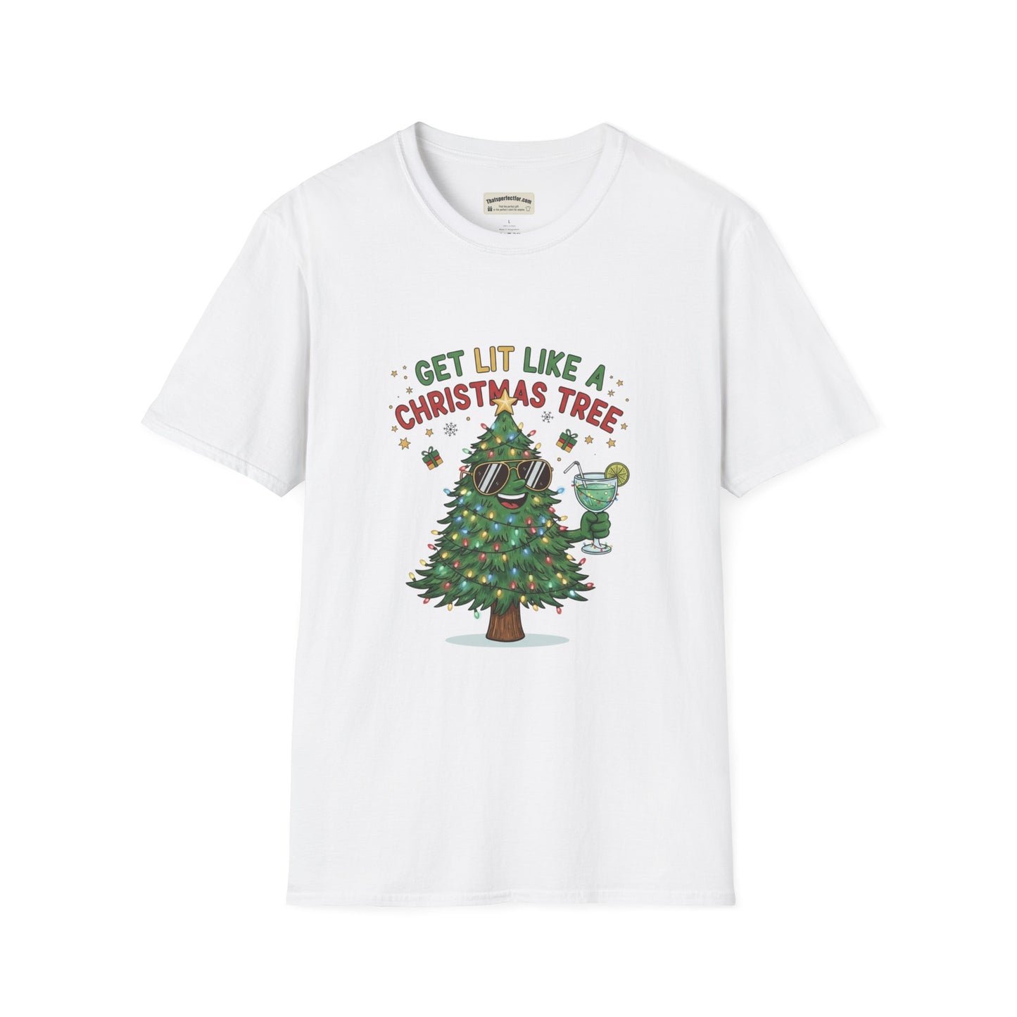 Get Lit Like a Christmas Tree – Funny Holiday Unisex T‑Shirt