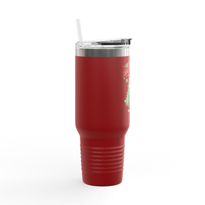 Get Lit Like a Christmas Tree – Funny Holiday Insulated Travel Mug (40oz)