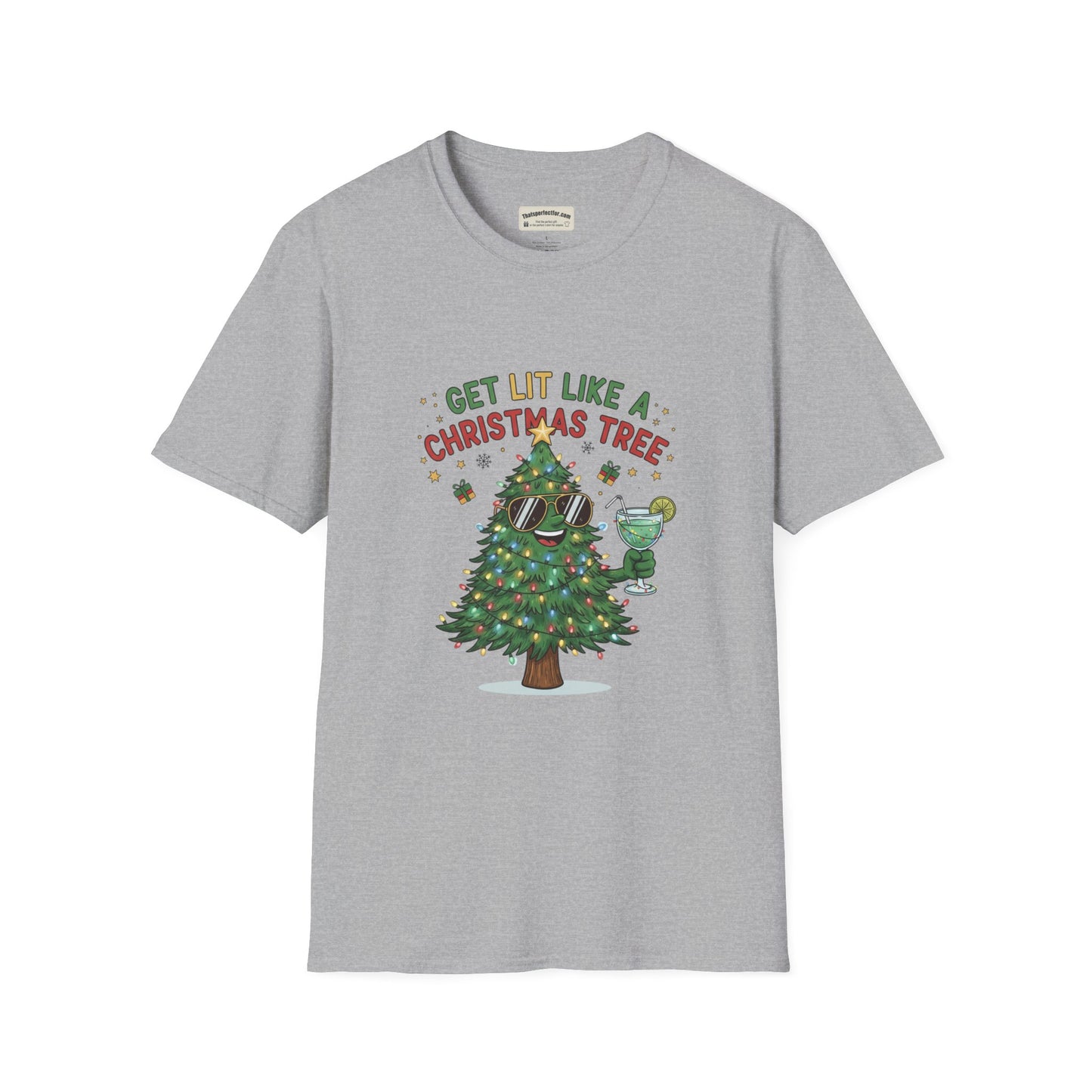 Get Lit Like a Christmas Tree – Funny Holiday Unisex T‑Shirt