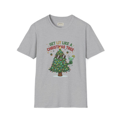 Get Lit Like a Christmas Tree – Funny Holiday Unisex T‑Shirt