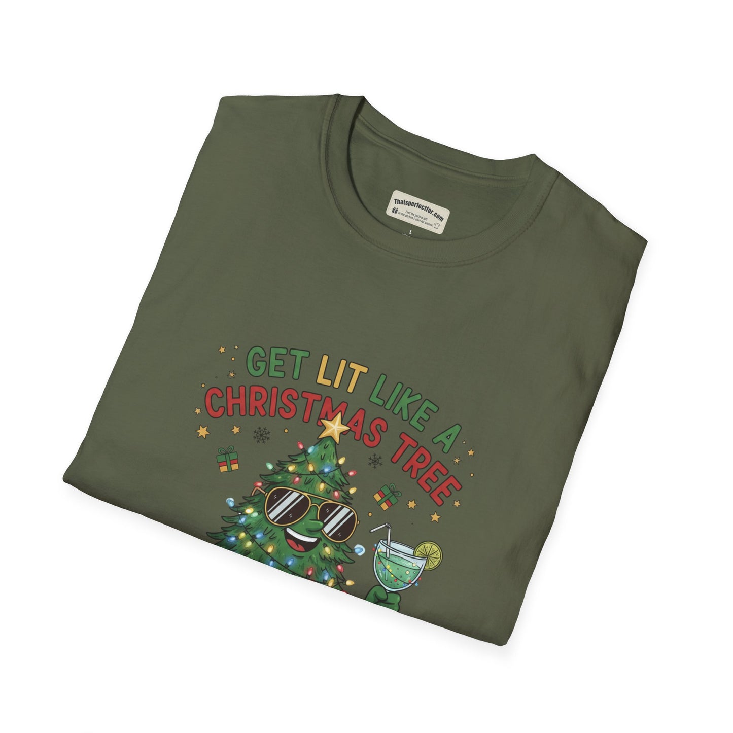 Get Lit Like a Christmas Tree – Funny Holiday Unisex T‑Shirt