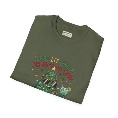 Get Lit Like a Christmas Tree – Funny Holiday Unisex T‑Shirt