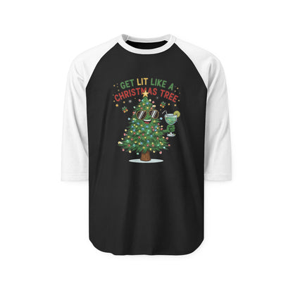 Get Lit Like a Christmas Tree – ¾ Sleeve Shirt