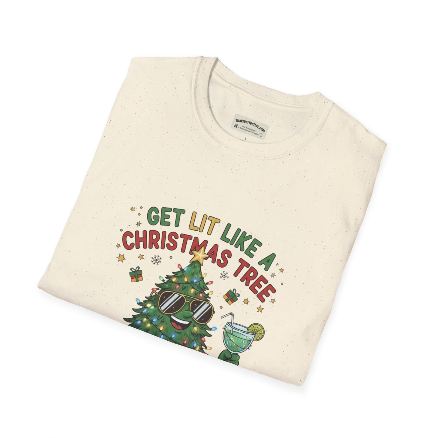 Get Lit Like a Christmas Tree – Funny Holiday Unisex T‑Shirt