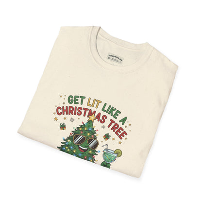 Get Lit Like a Christmas Tree – Funny Holiday Unisex T‑Shirt