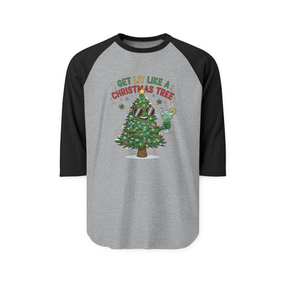 Get Lit Like a Christmas Tree – ¾ Sleeve Shirt
