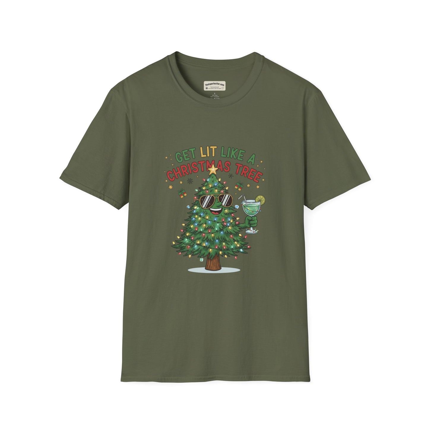Get Lit Like a Christmas Tree – Funny Holiday Unisex T‑Shirt