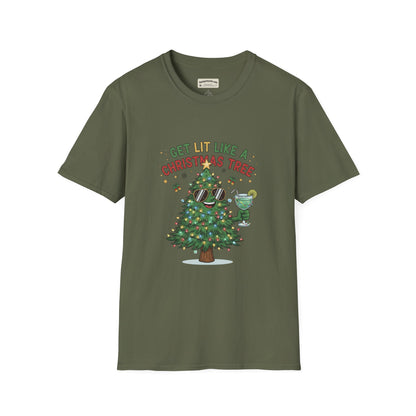 Get Lit Like a Christmas Tree – Funny Holiday Unisex T‑Shirt