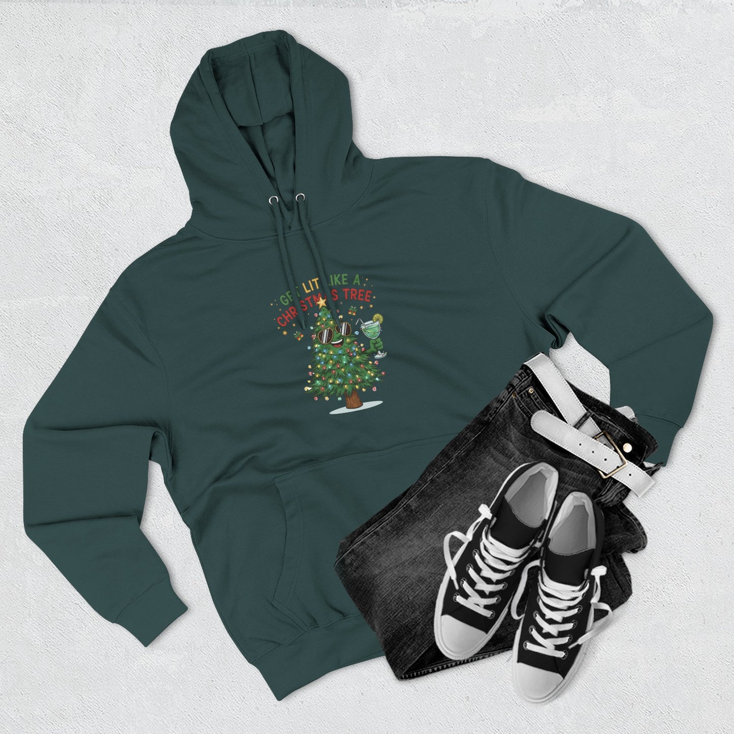 Get Lit Like a Christmas Tree – Unisex Fleece Holiday Hoodie