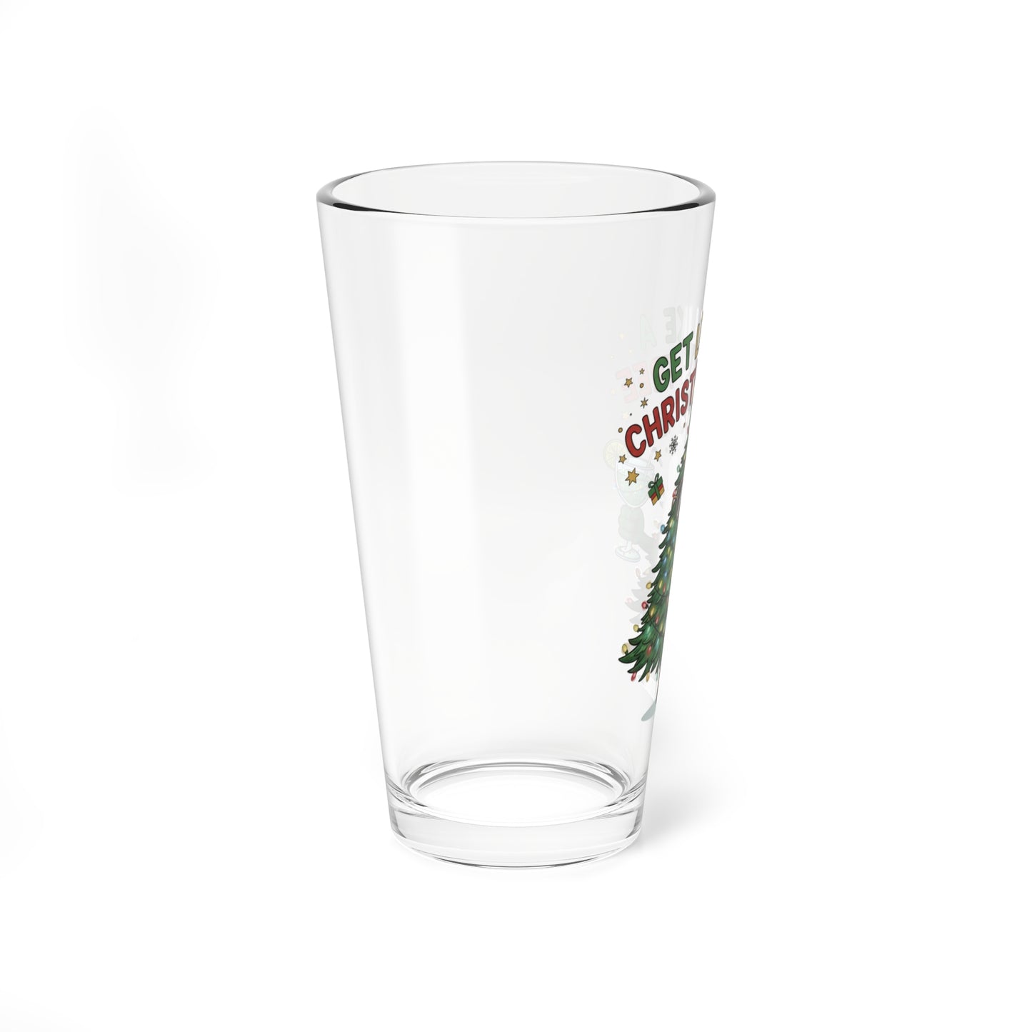 Get Lit Like a Christmas Tree – Holiday Mixing Glass (16oz)