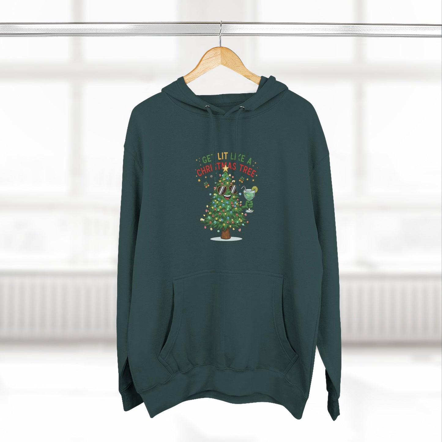 Get Lit Like a Christmas Tree – Unisex Fleece Holiday Hoodie
