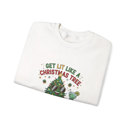 Get Lit Like a Christmas Tree – Unisex Holiday Sweatshirt